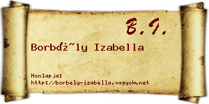 Borbély Izabella névjegykártya